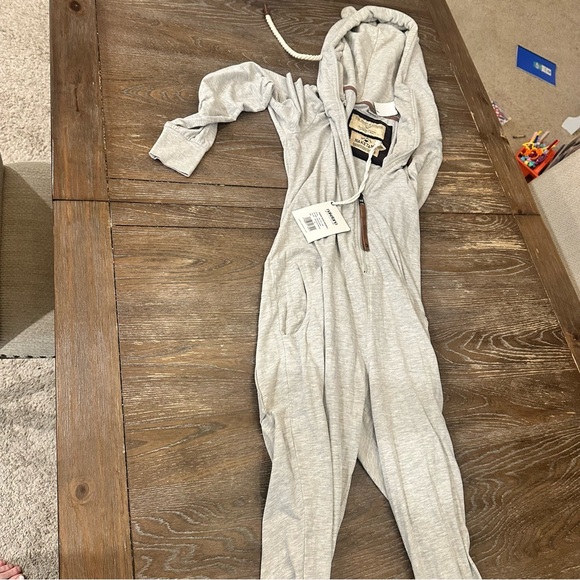 Naketano Light Gray Hooded Romper with Rope Drawstring - Picture 6 of 13